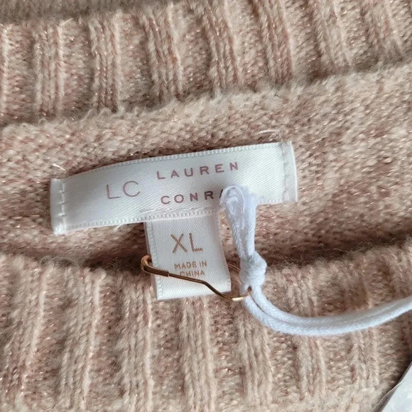 NWT Lauren Conrad Size XL Pink Narwal Dolphin Fuzz Graphic Tunic Sweater Stretch - Picture 2 of 13